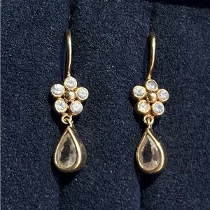 Temple St Clair 18k gold & white sapphire earrings